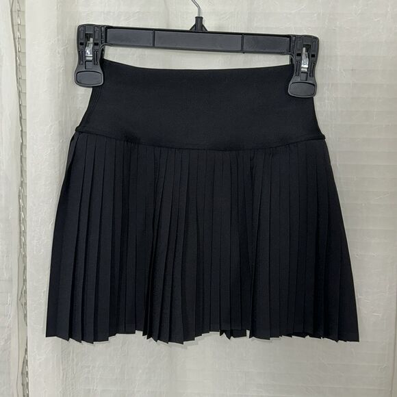 alo yoga XXS Black Pleated Grand Slam Tennis Skirt Built in Skort - Picture 7 of 13